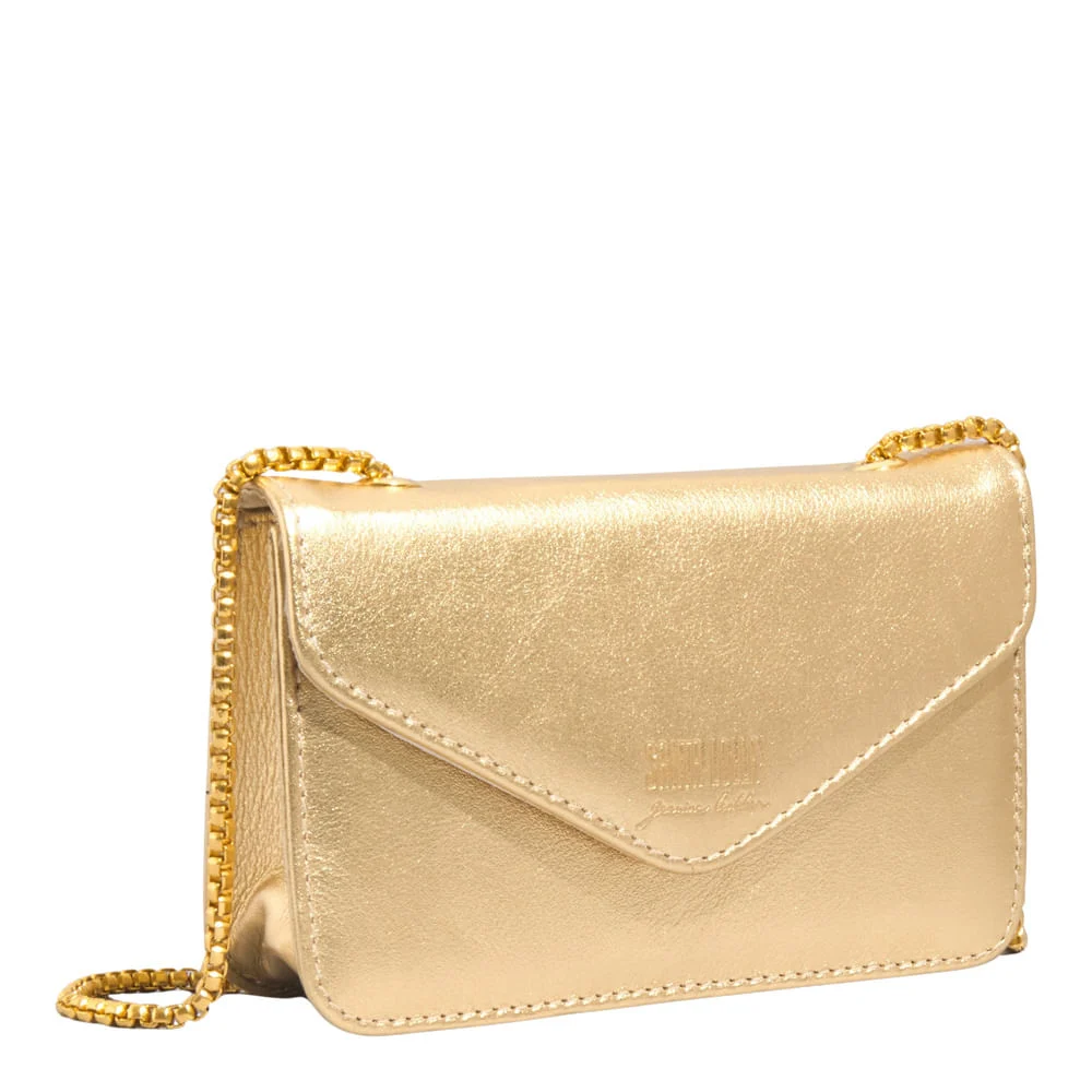 Bolsa P Couro Soft Ouro - vista 2 de 3