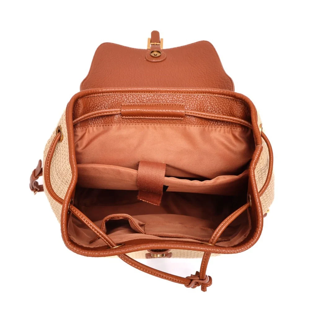 Mochila Grande Tramado Bege - vista 7 de 8