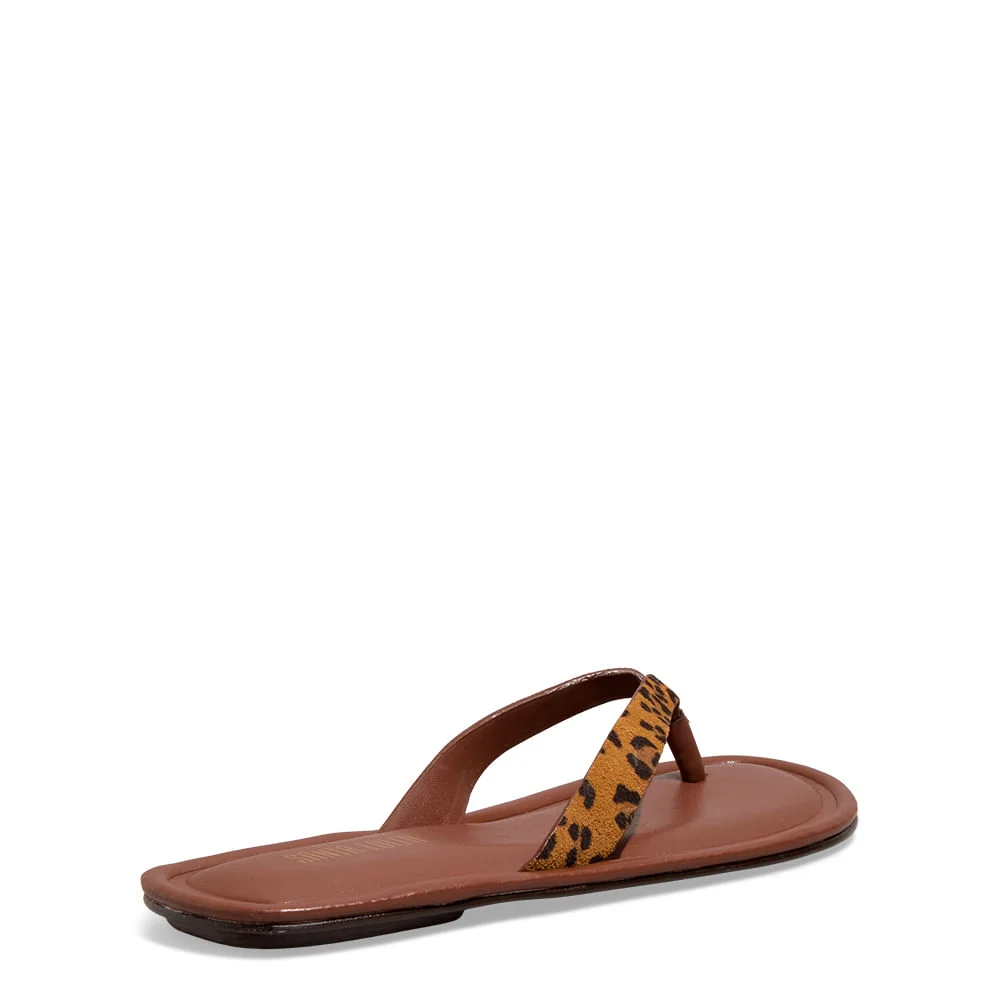 Rasteira Suede Estampa Animal Print Onça - vista 3 de 6