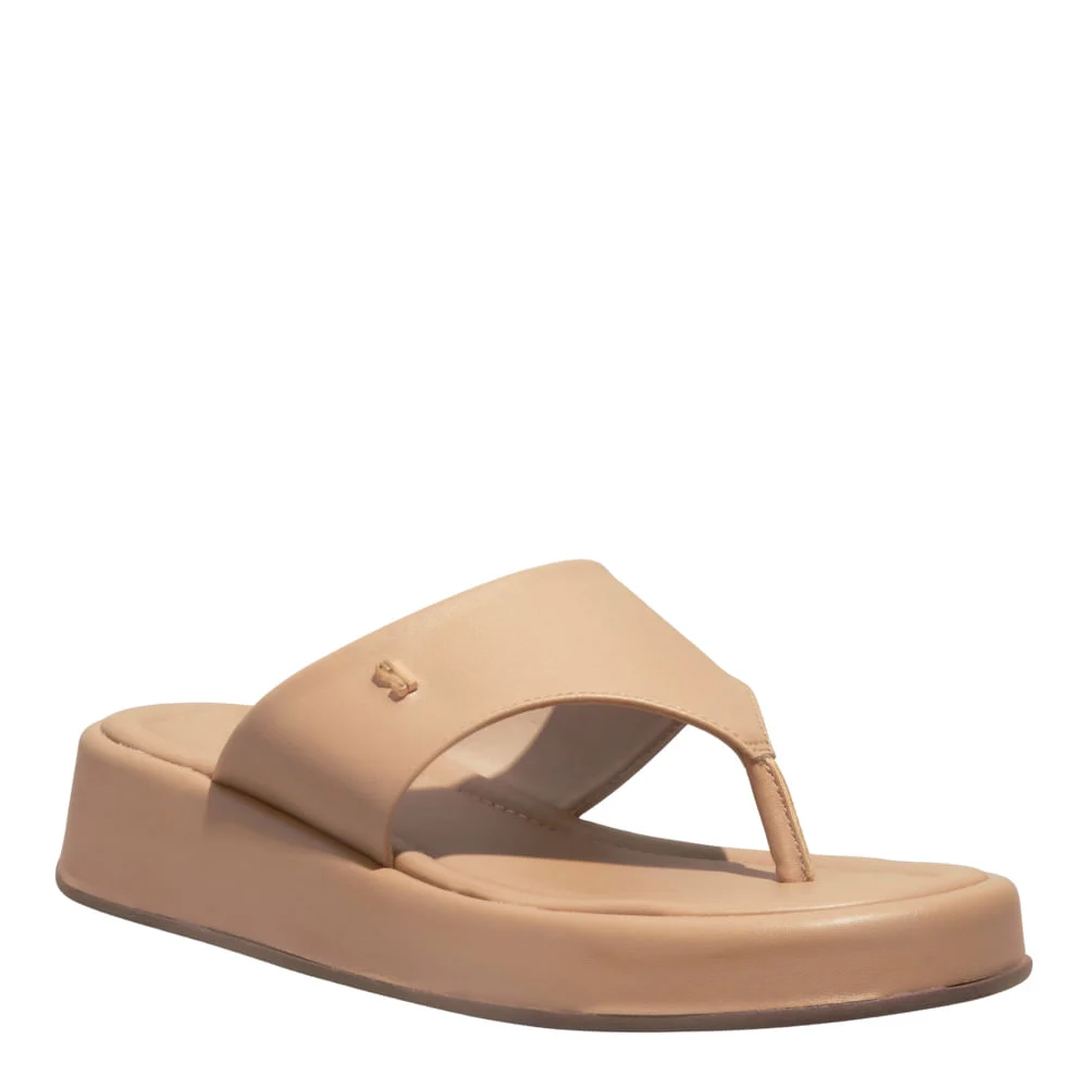 Papete Thong Napa Santorine Bege Palha - vista 2 de 4