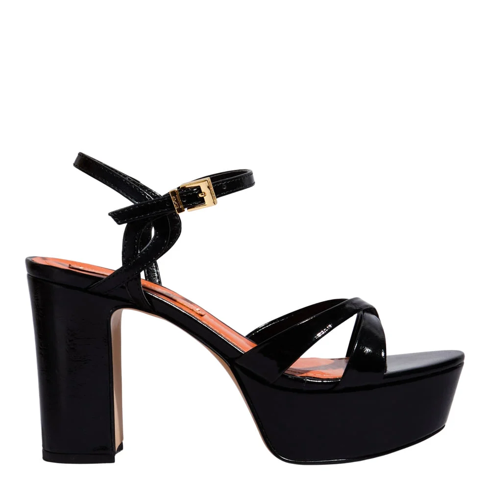Sandália Plataforma Verniz Glossy Preta - vista 1 de 3