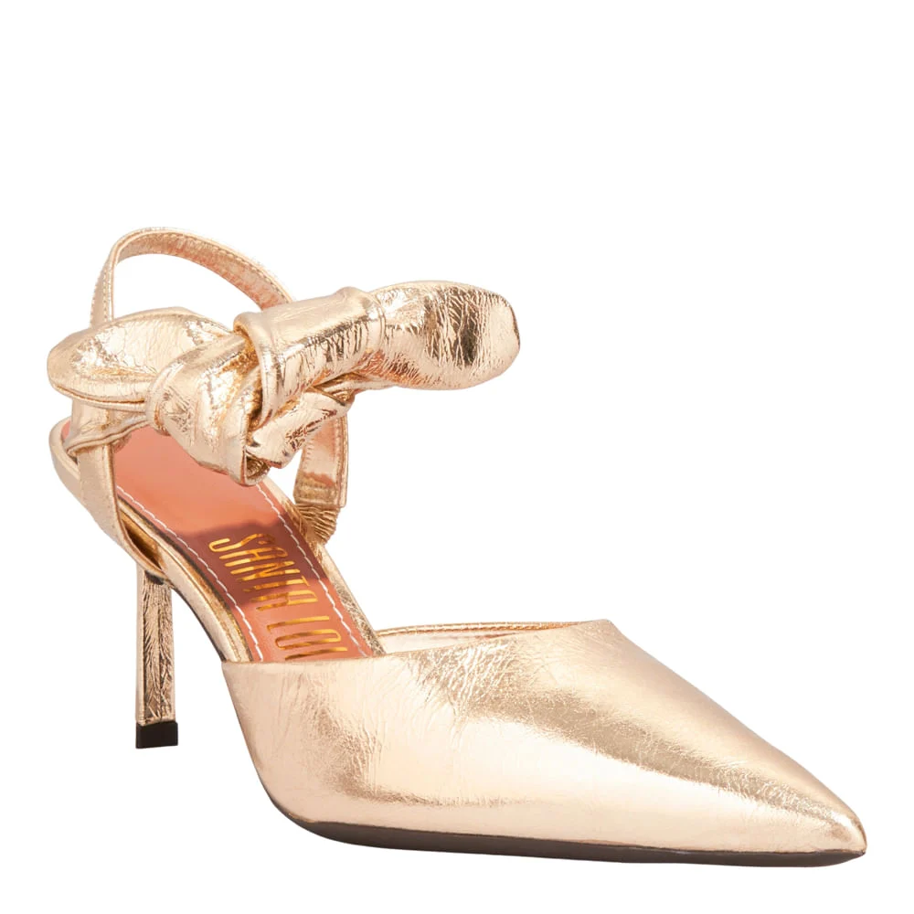 Scarpin Couro Metallic Balla Ouro Light - vista 2 de 3