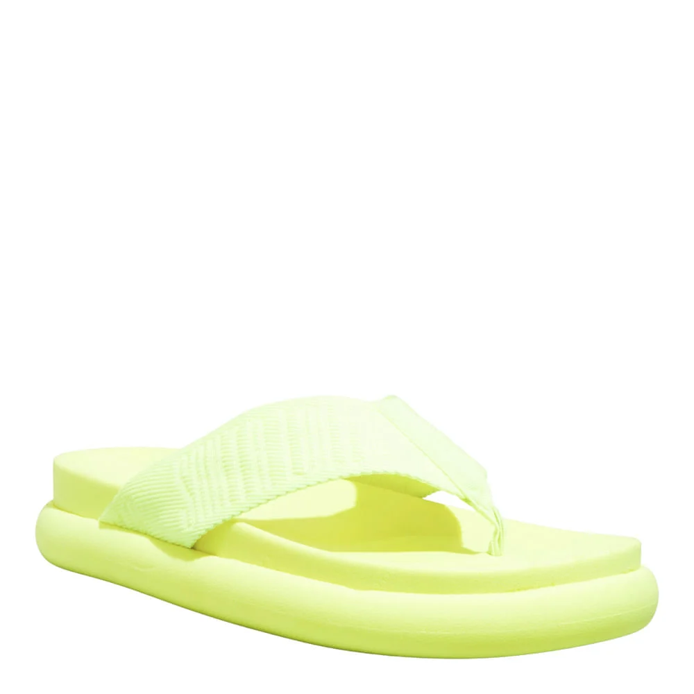 Chinelo Plataforma Borracha Amarelo Fluor - vista 2 de 4