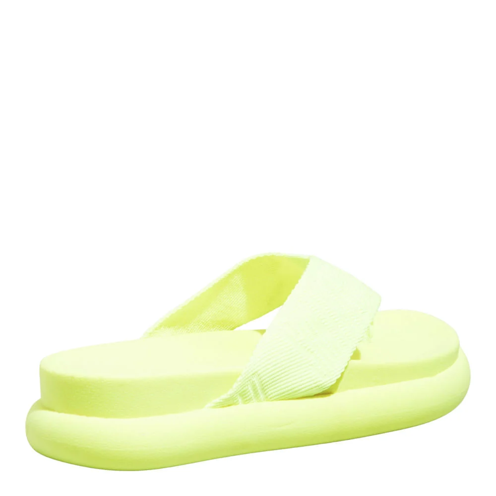 Chinelo Plataforma Borracha Amarelo Fluor - vista 3 de 4