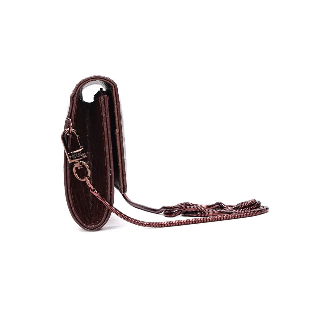 Carteira Material Croco Dark Cocoa - vista 4 de 7