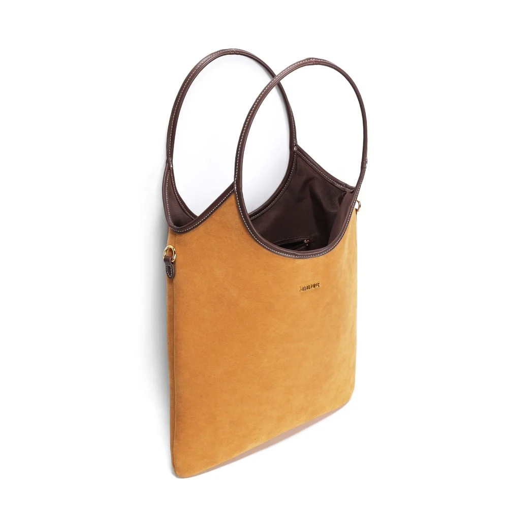 Bolsa Shopper Camurça Alça Dupla Amarelo Mostarda - vista 3 de 3