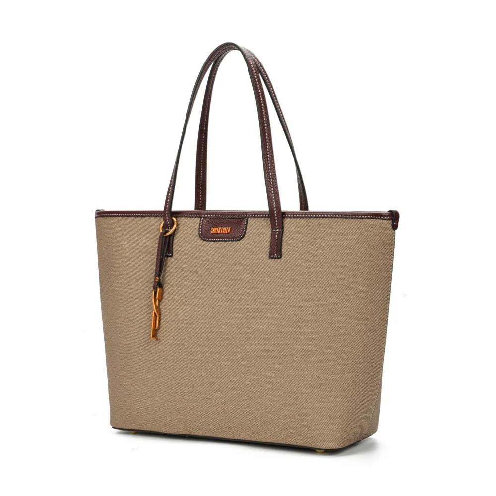 Bolsa Shopper Canvas Bege Escuro - vista 3 de 7