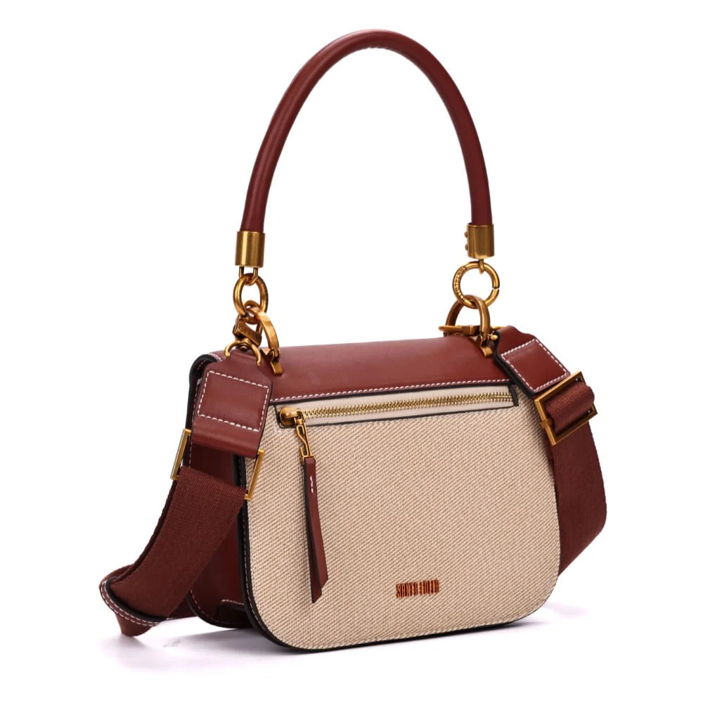 Bolsa Média Canvas Marfim Alça Dupla - vista 2 de 4