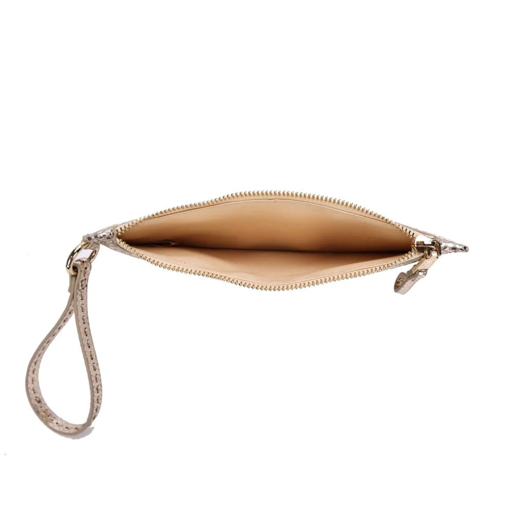 Clutch Metalizada Alça De Mão Dourada - vista 6 de 6