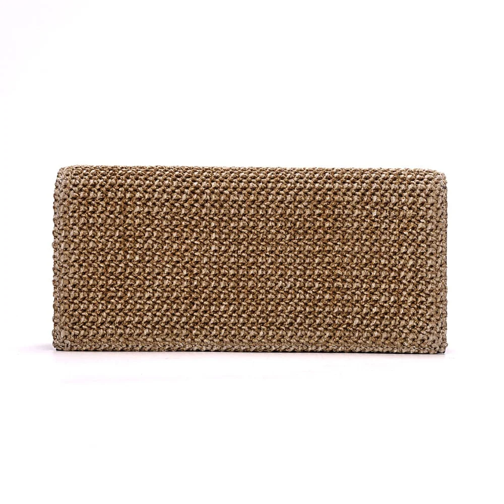 Clutch De Mão Tramado Bege - vista 5 de 7