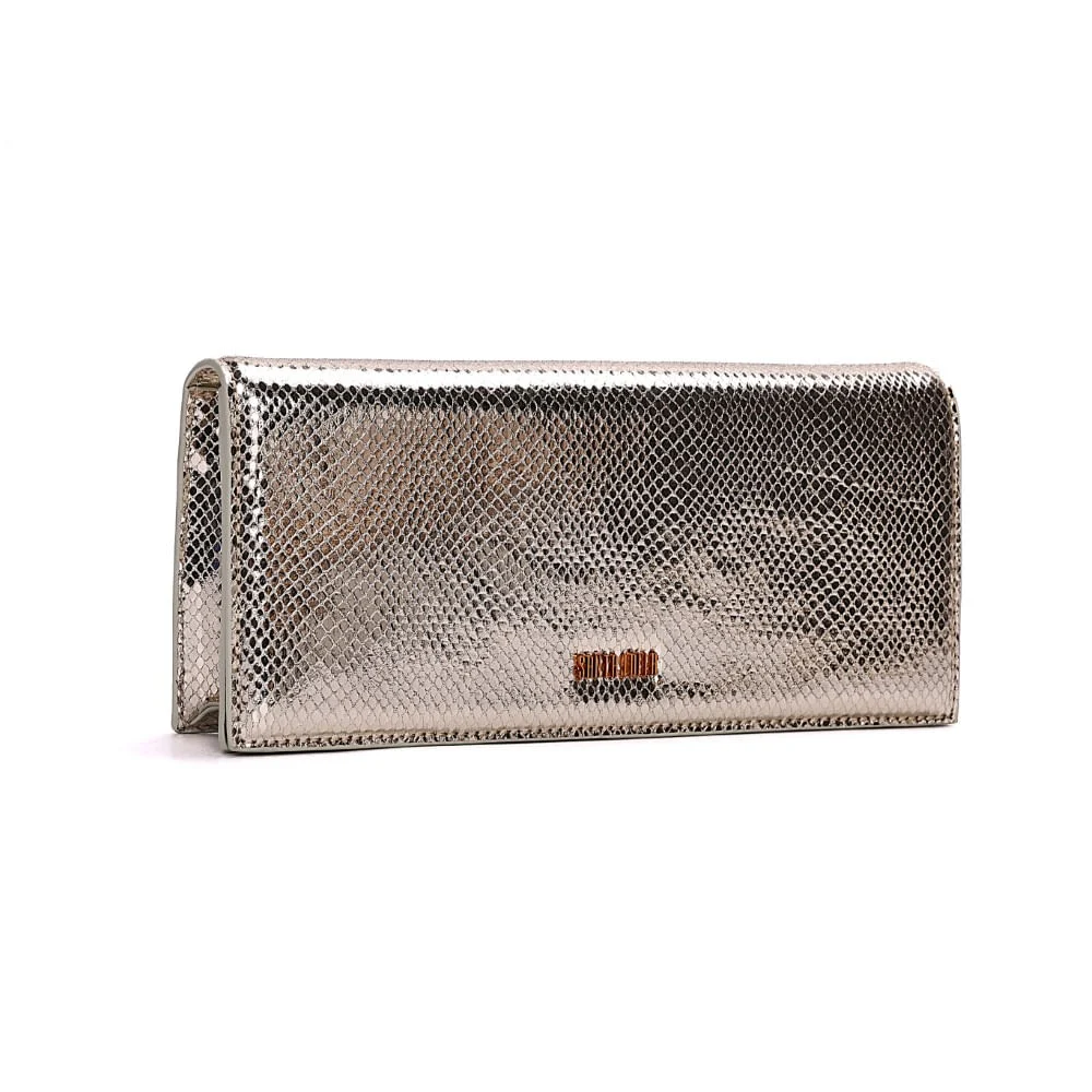 Clutch De Mão Metalizado Dourado - vista 2 de 7