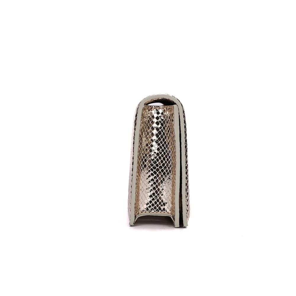 Clutch De Mão Metalizado Dourado - vista 4 de 7