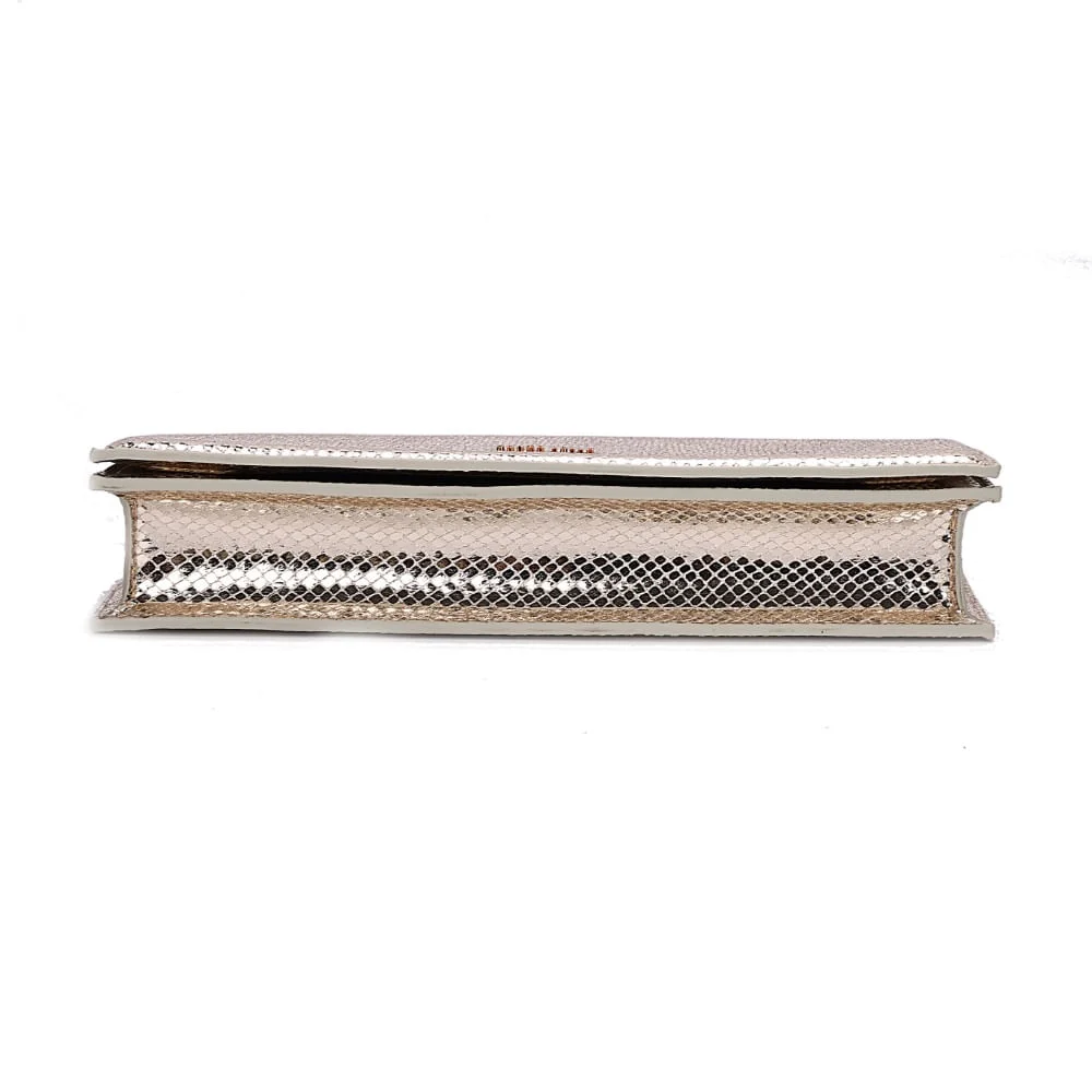 Clutch De Mão Metalizado Dourado - vista 6 de 7
