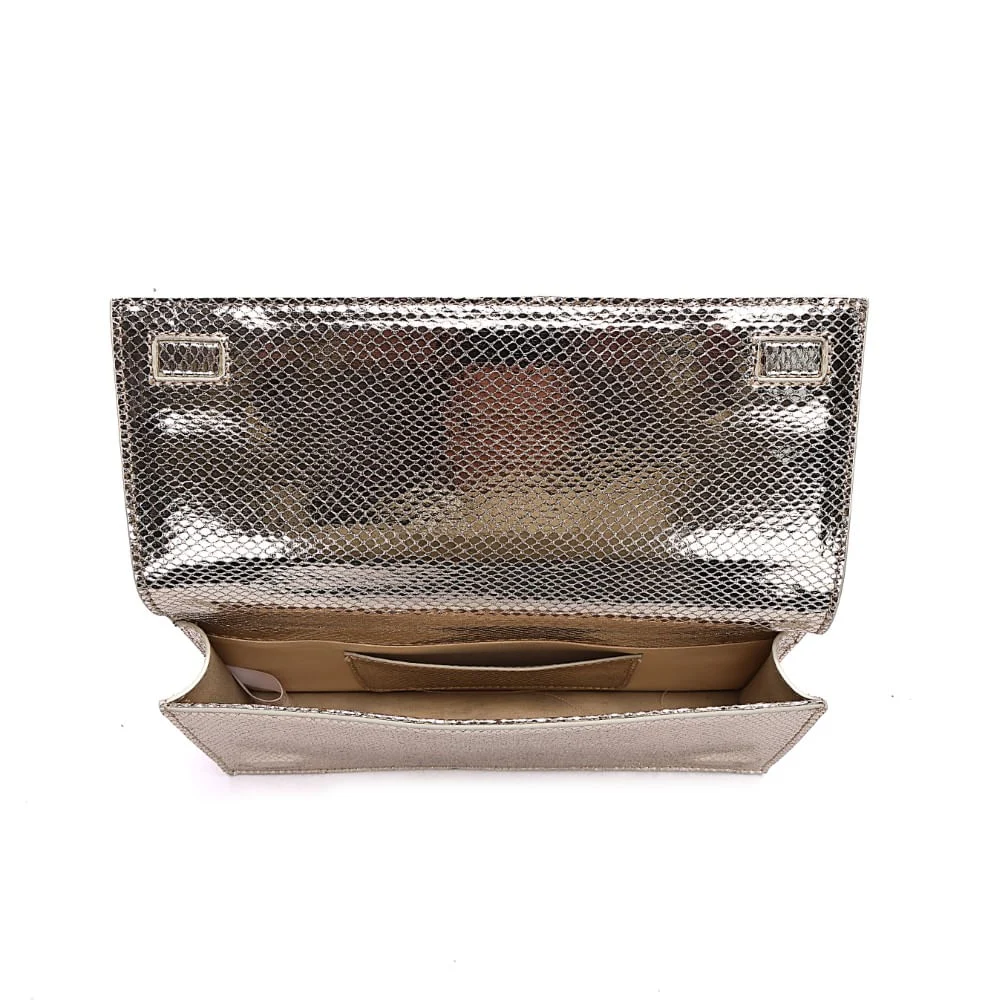 Clutch De Mão Metalizado Dourado - vista 7 de 7