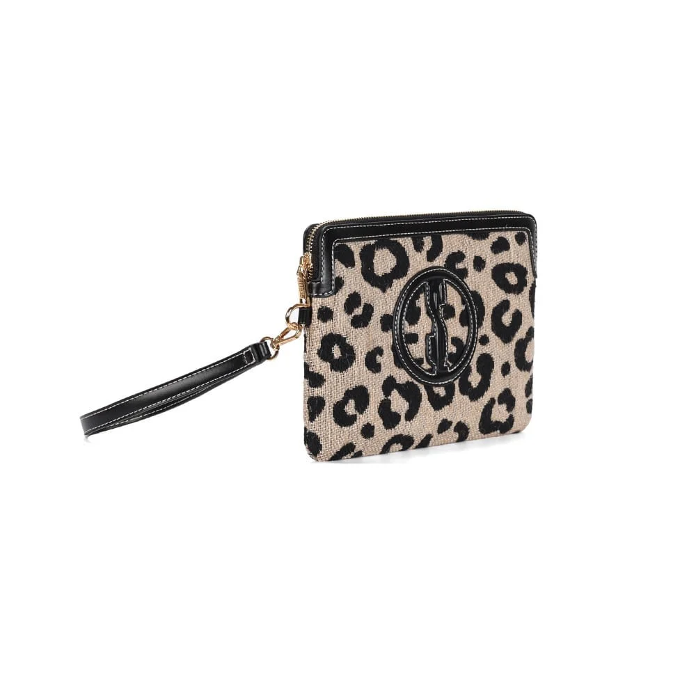 Clutch Tramado Animal Print Onça Preta E Branco - vista 2 de 3