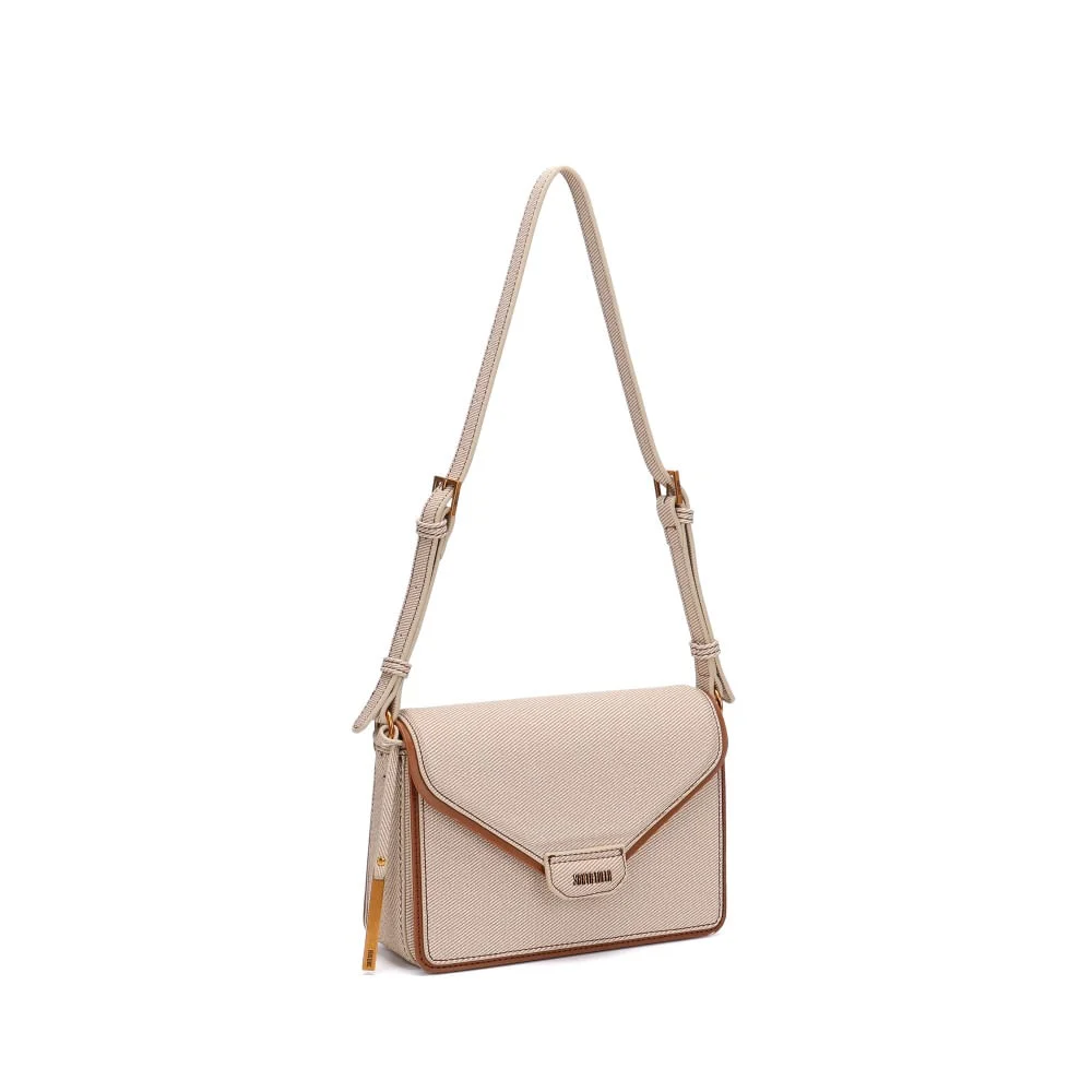 Bolsa Tiracolo Envelope Canvas Bege - vista 1 de 4