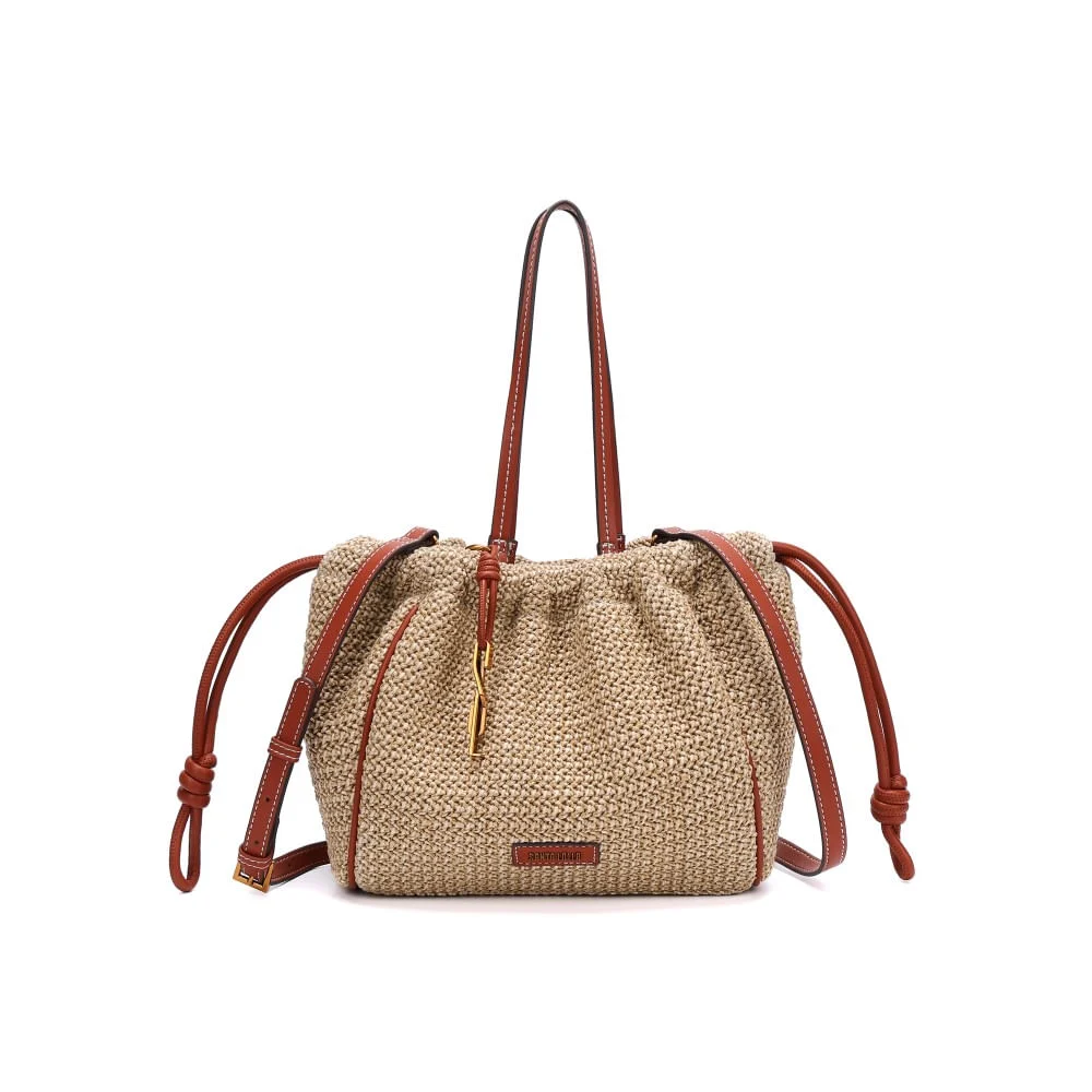 Bolsa Grande Tramado Marrom Alça De Ombro - vista 1 de 5