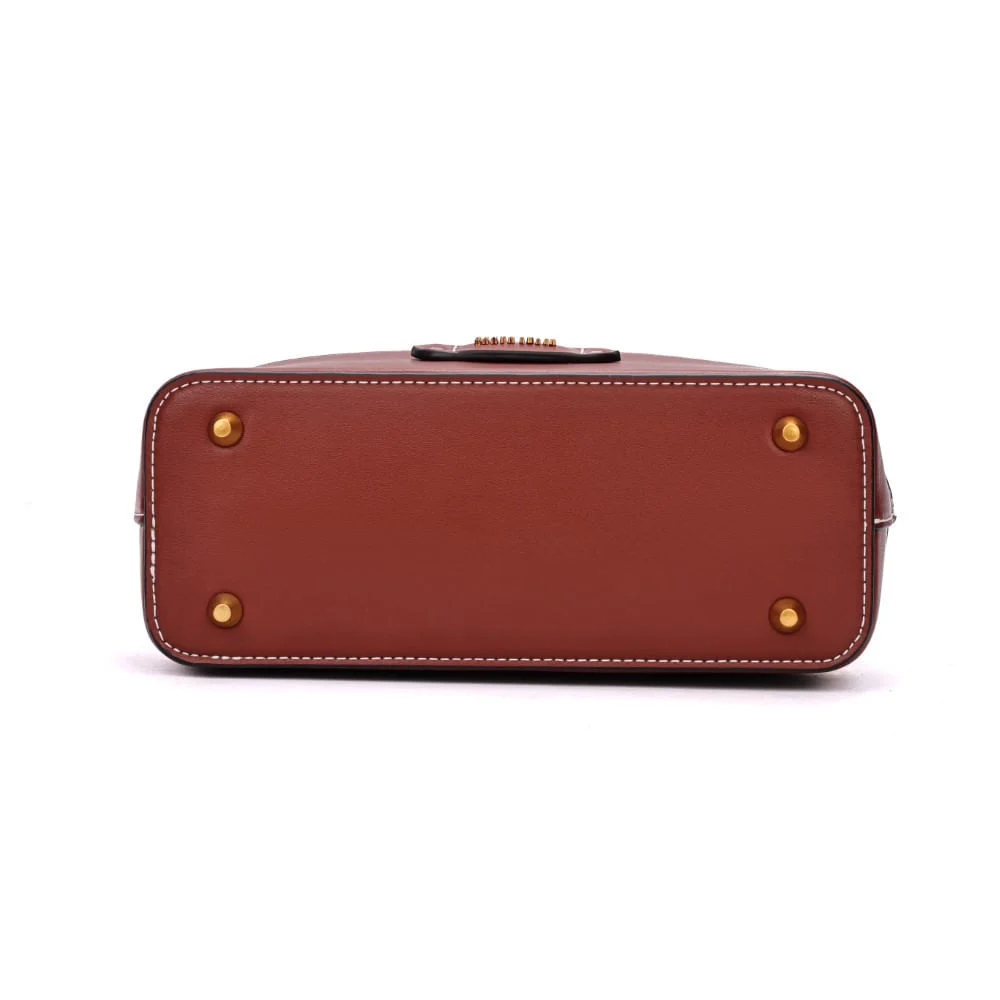 Bolsa Bucket Canvas Marrom Alça Dupla - vista 6 de 7