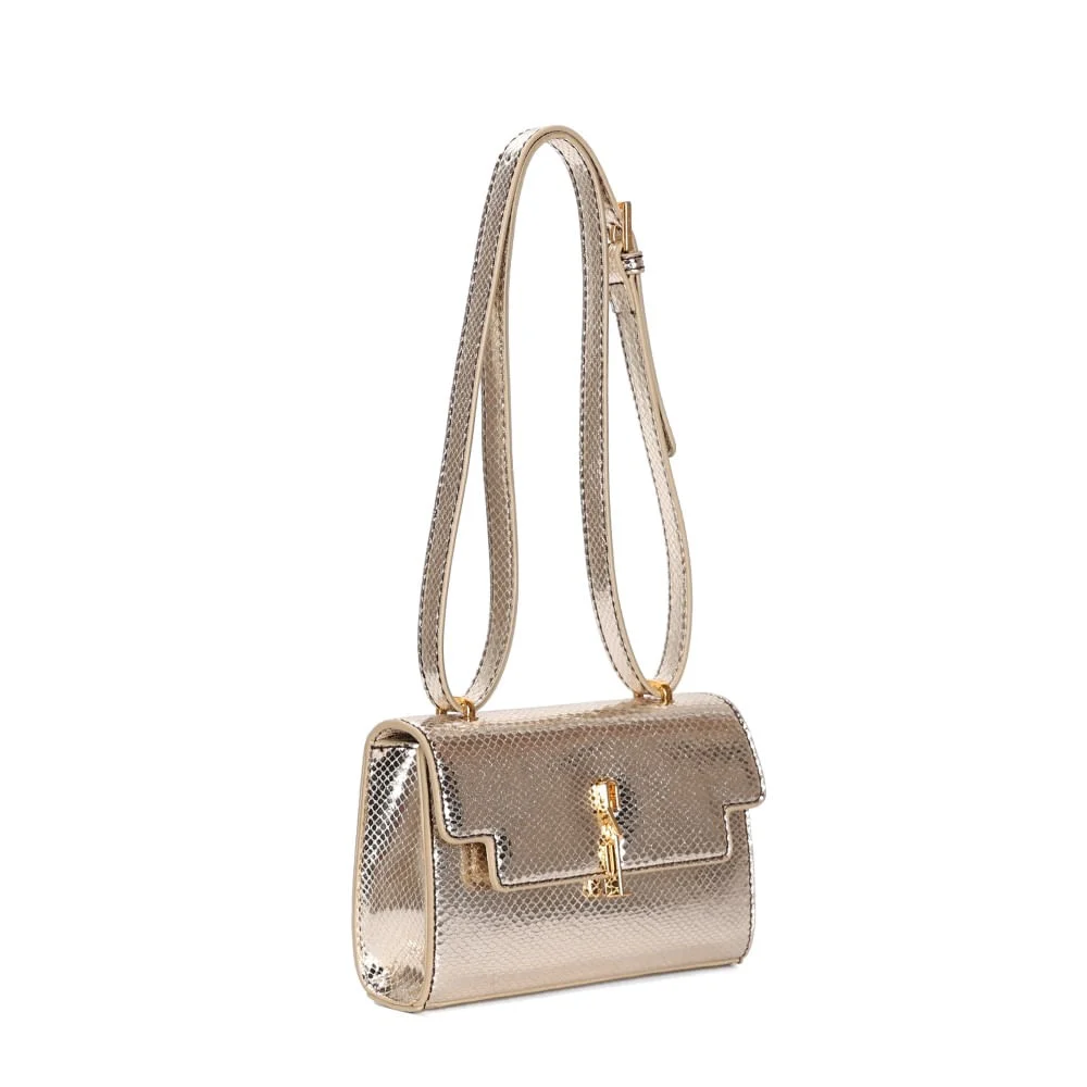 Bolsa Metalizada Dourada Transversal - vista 2 de 3