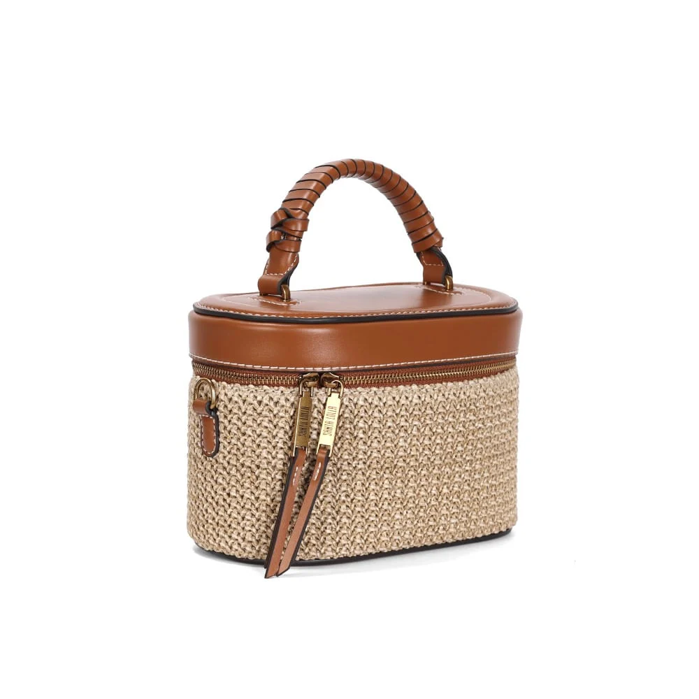 Bolsa Mini Bag Tramado Caramelo Transversal - vista 2 de 3