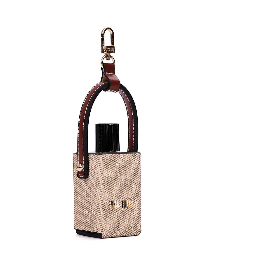 Chaveiro Frasco Perfume Canvas Bege Marfim - vista 2 de 6