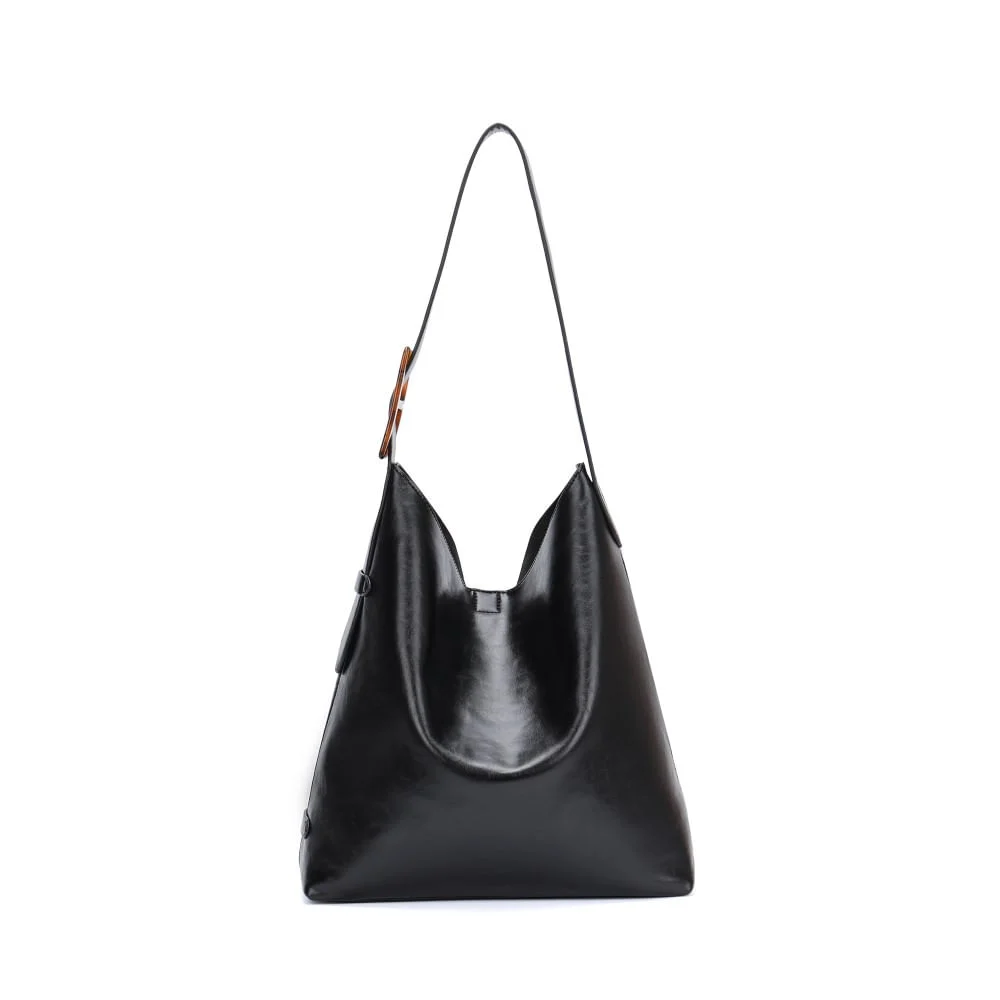 Bolsa Hobo Grande E Clutch Rústico Preto - vista 3 de 5