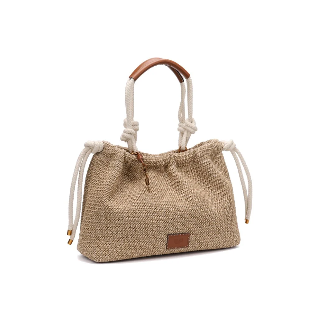 Bolsa Shopper Palha Grande Bege Sand - vista 1 de 4