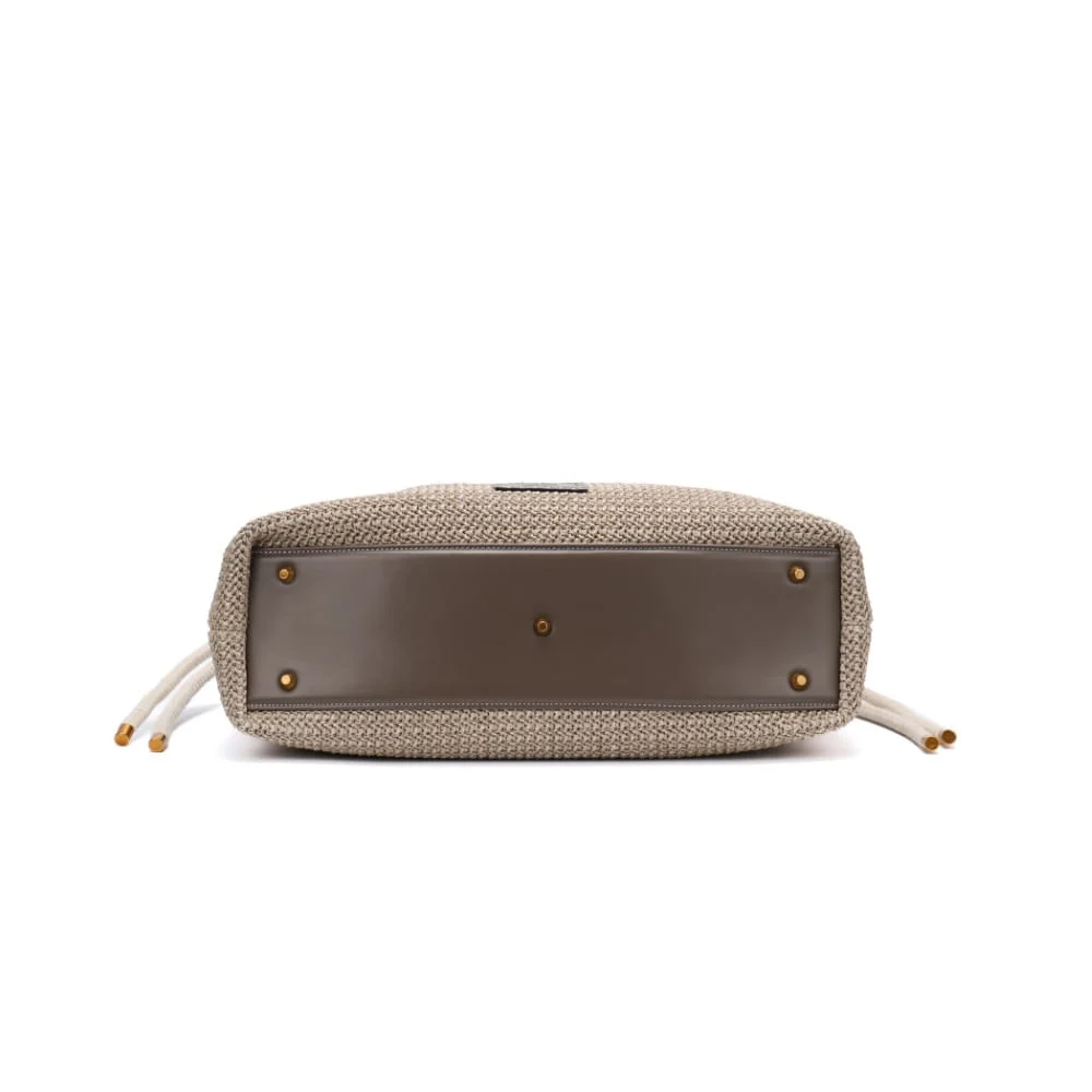 Bolsa Shopper Palha Grande Cinza Fog - vista 4 de 5