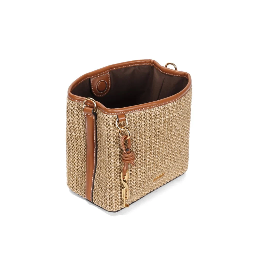 Bolsa Pequena Tramado Palha Bege Sand - vista 3 de 3