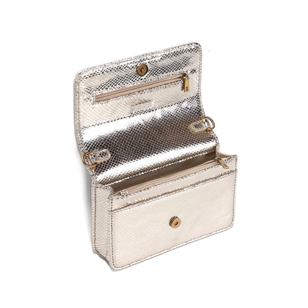 Bolsa Metalizada Dourada Transversal - vista 3 de 3