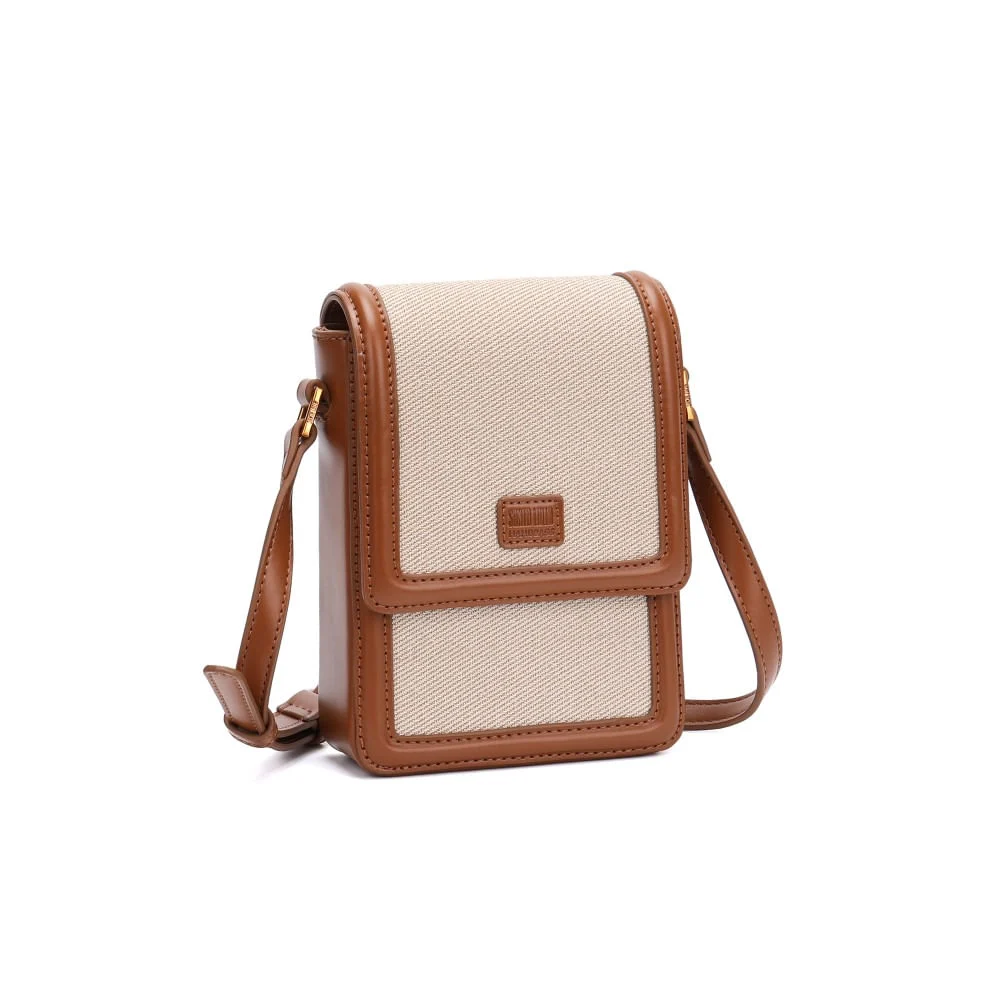 Bolsa Porta Celular Canvas Bege Alça Transversal - vista 2 de 5