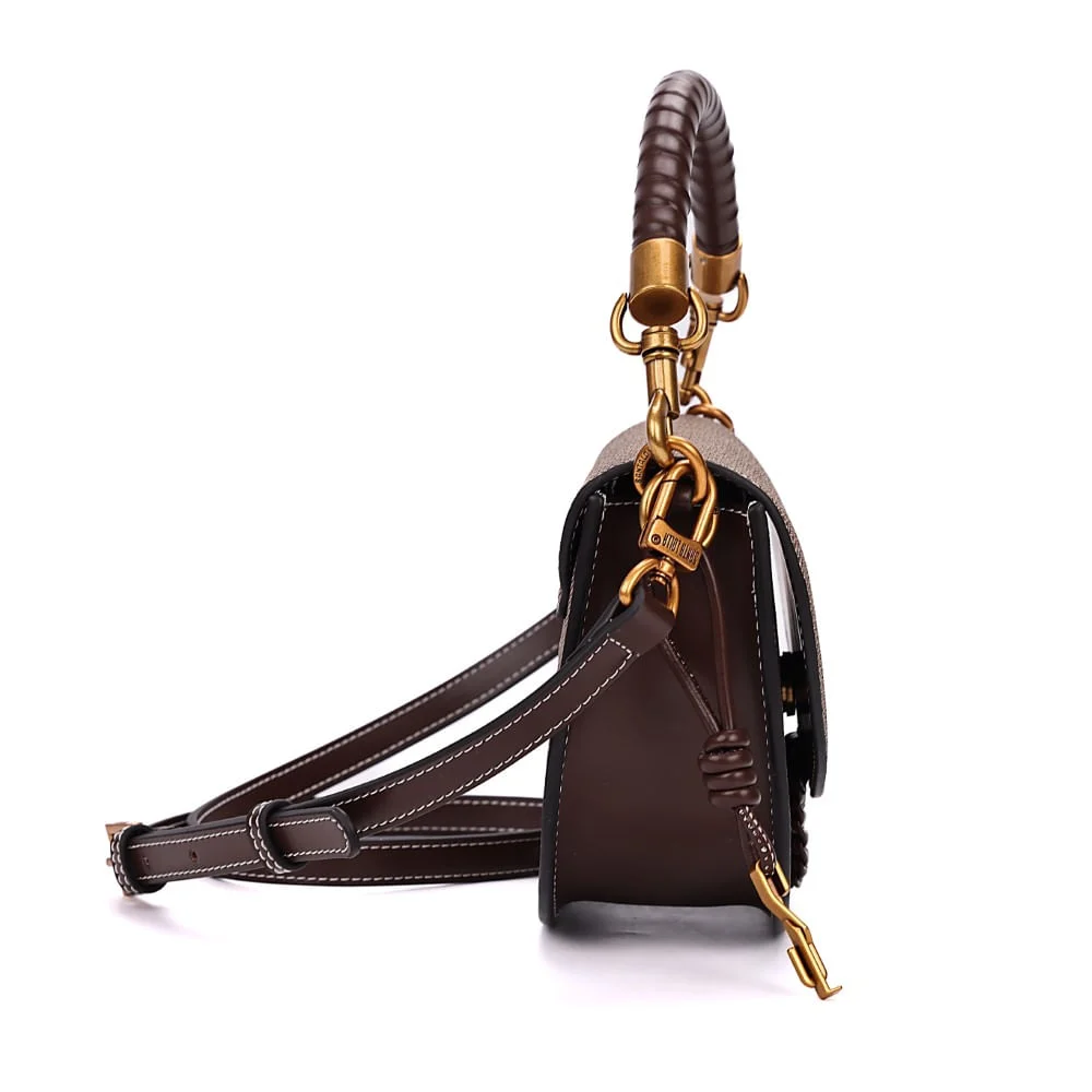 Bolsa Pequena Canvas Marrom Cocoa Duas Alças - vista 4 de 7