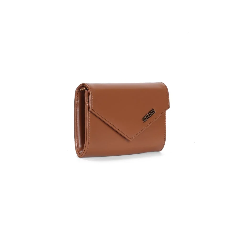 Bolsa Carteira Soft Alça Corrente Transversal Marrom - vista 2 de 3