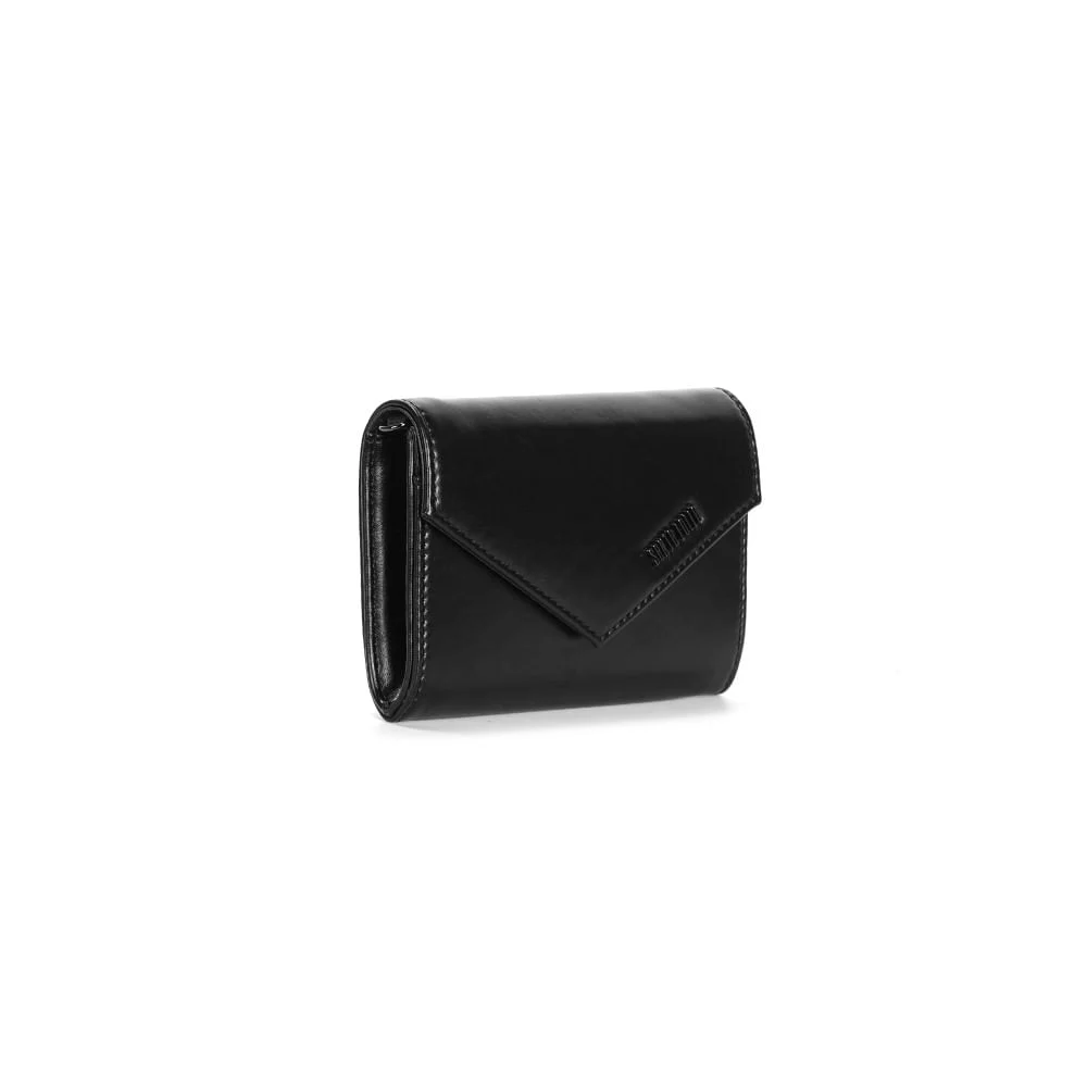 Bolsa Carteira Rustica Alça Corrente Transversal Preta - vista 2 de 3