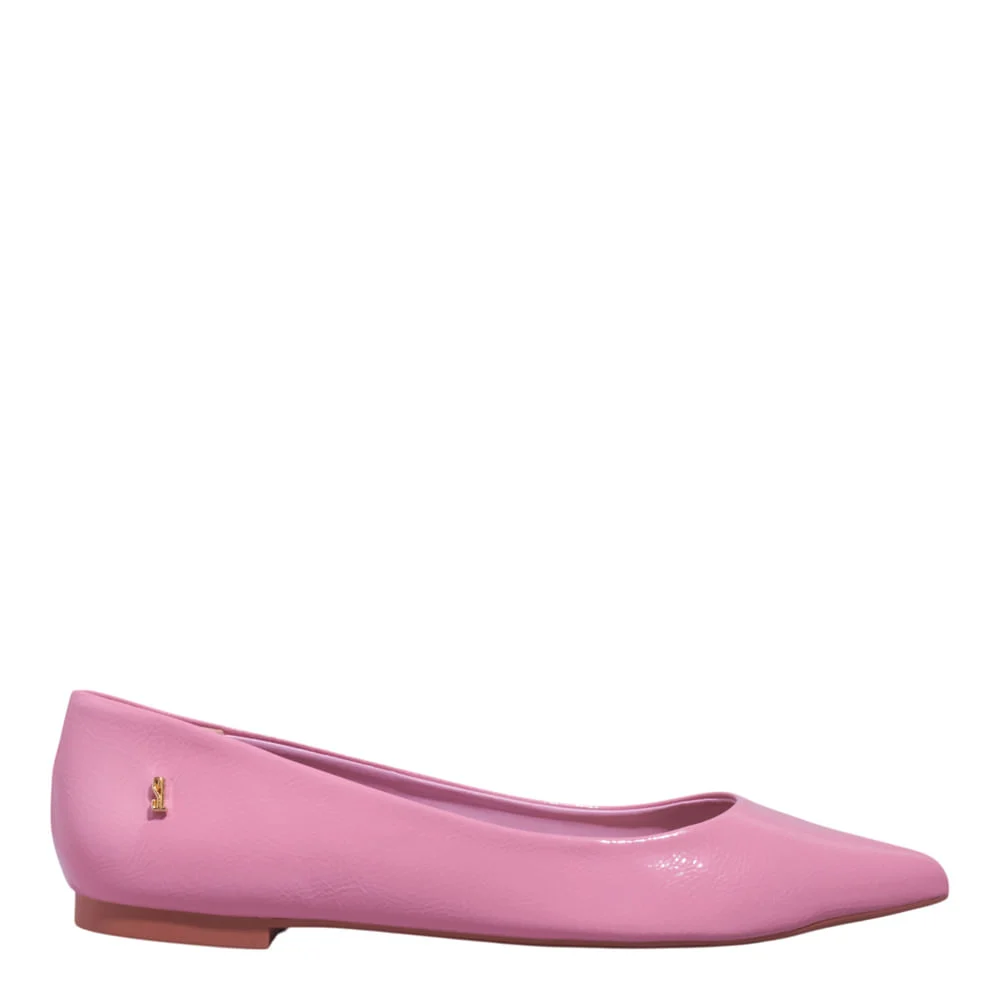 Sapatilha Verniz Bico Fino Rosa Cotton - vista 1 de 4