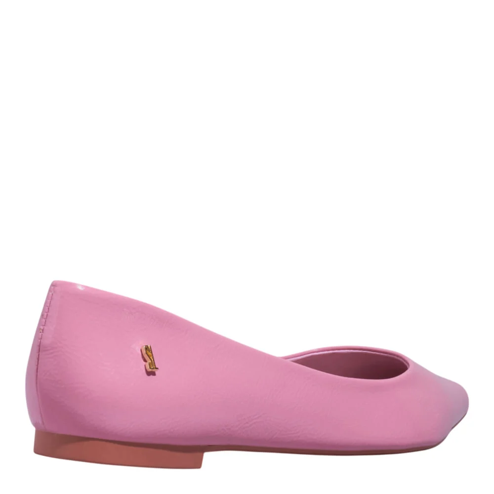 Sapatilha Verniz Bico Fino Rosa Cotton - vista 3 de 4