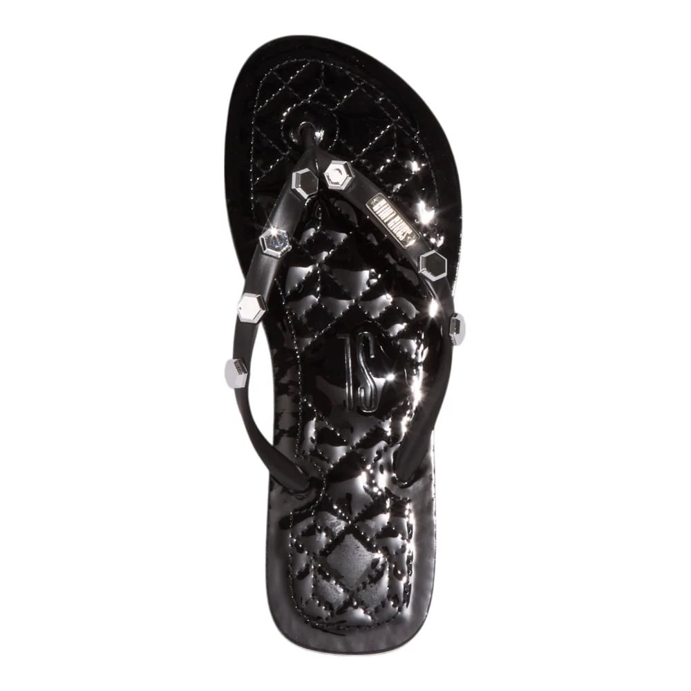 Chinelo Flip Flop Verniz Matelassê Preto - vista 4 de 4