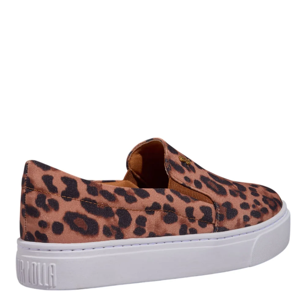 Tênis Slip On Gorgurão Animal Print Onça - vista 3 de 5
