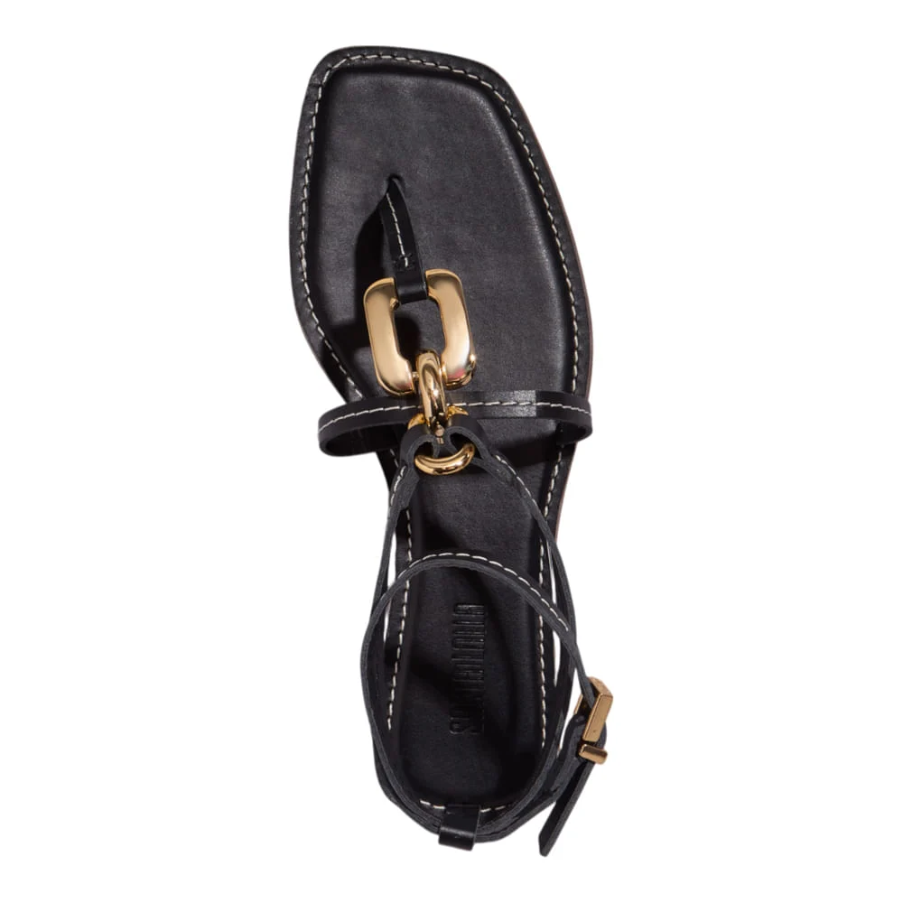Rasteira Napa Soft Bico Quadrado Preta - vista 4 de 5