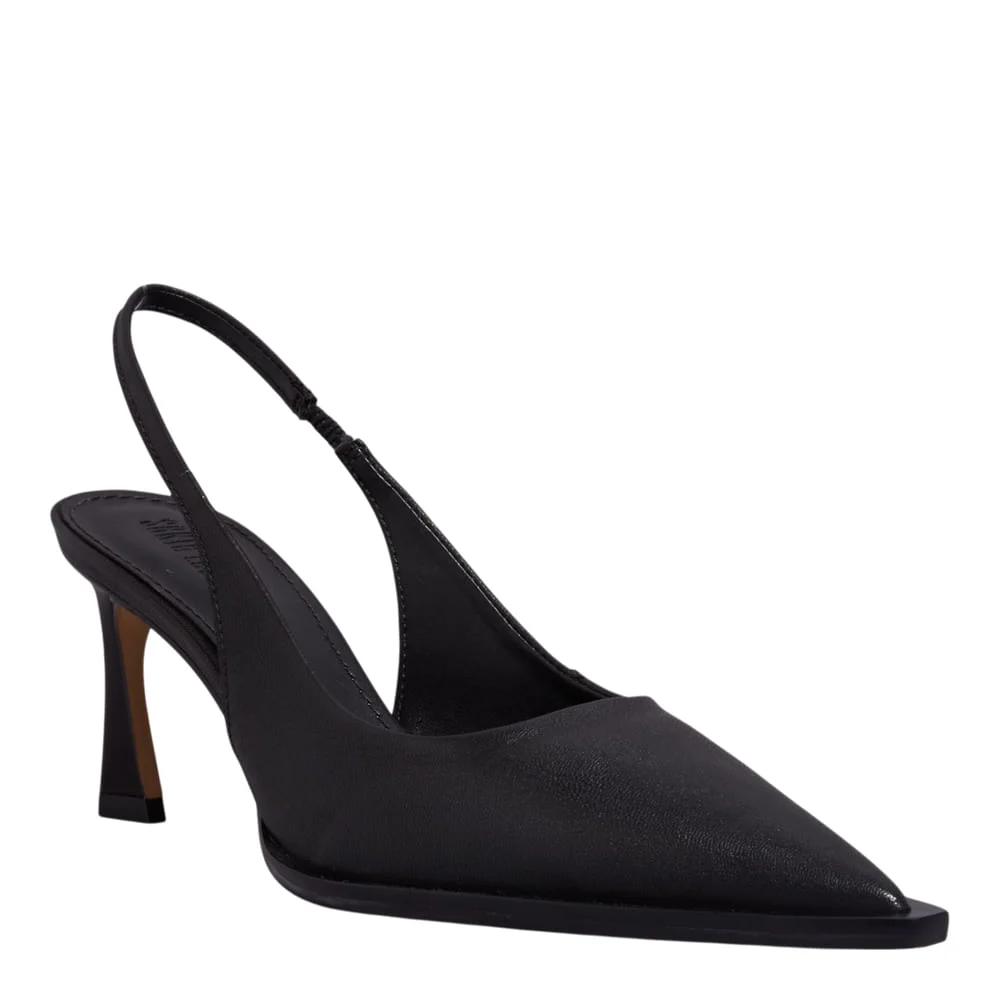 Scarpin Slingback Couro Pelica Soft Salto Fino Preta - vista 2 de 3