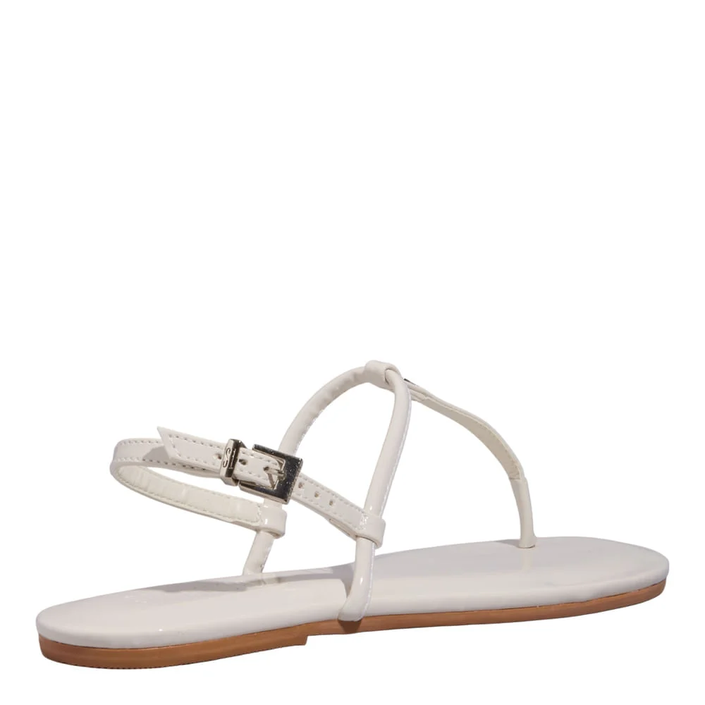 Rasteira Verniz Anzeli Off White - vista 3 de 4