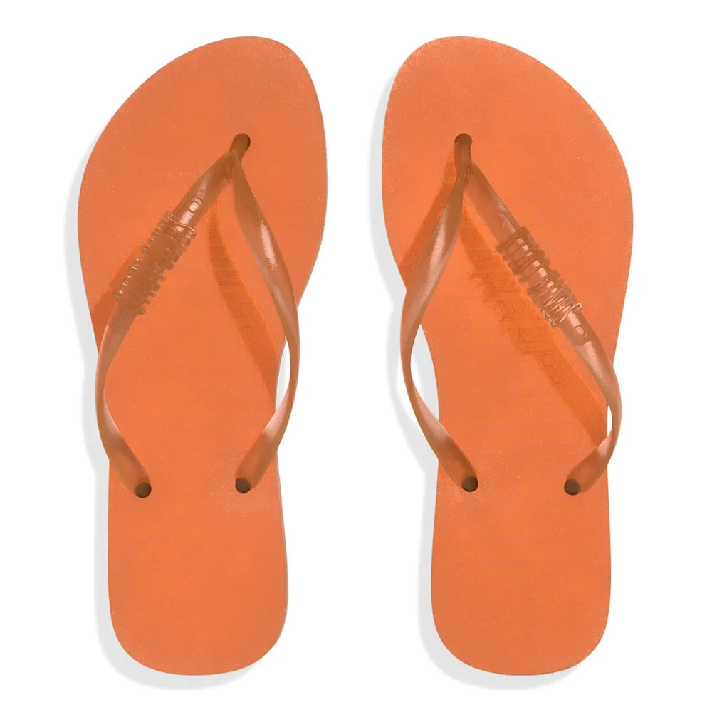 Chinelo Borracha Bico Redondo Laranja Flame - vista 4 de 4