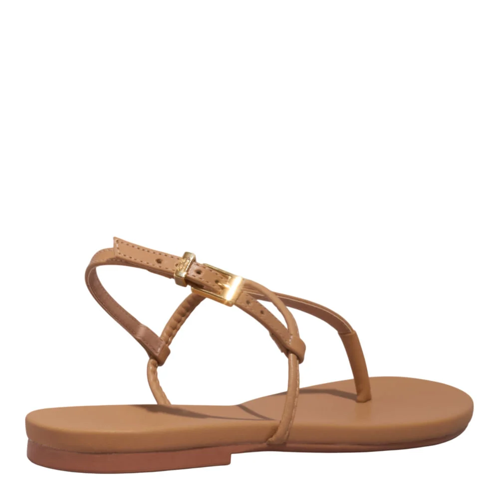 Rasteira Napa Soft Palha - vista 3 de 4