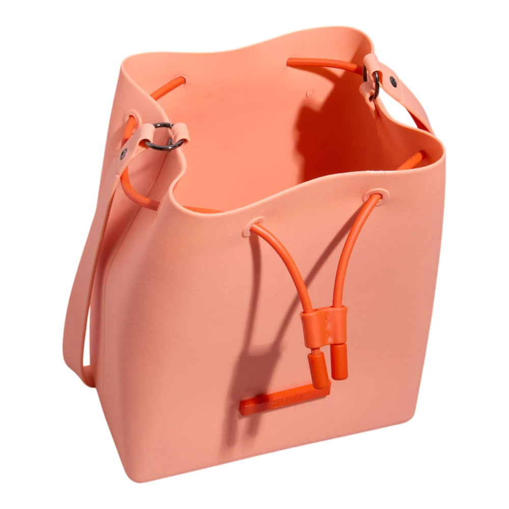 Bolsa Bucket Borracha Laranja Alça Transversal - vista 3 de 3