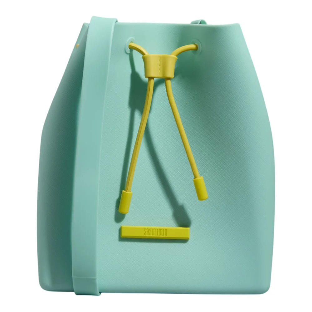 Bolsa Bucket Borracha Verde Água Alça Transversal - vista 1 de 3