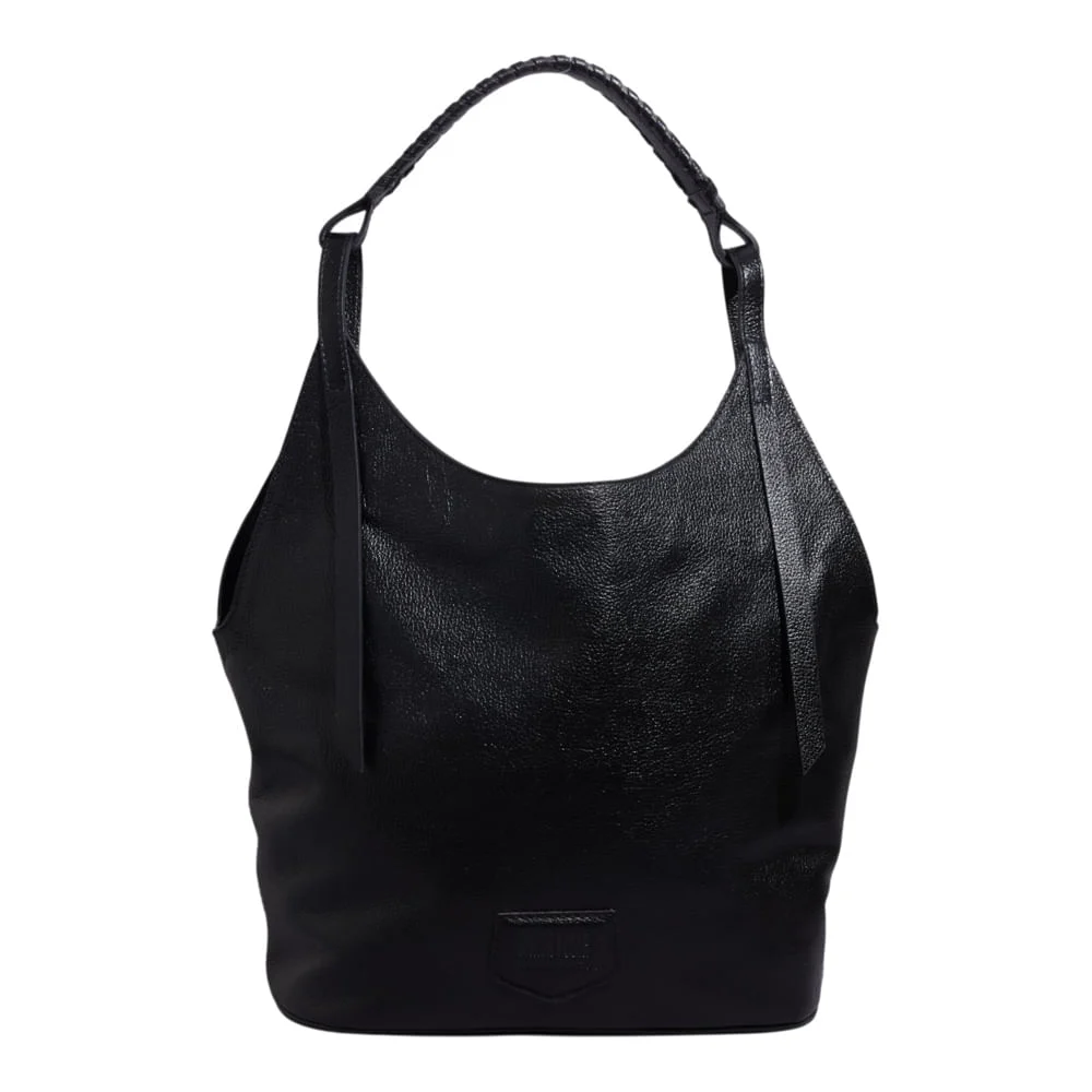 Bolsa G Couro Floater Preto - vista 1 de 3