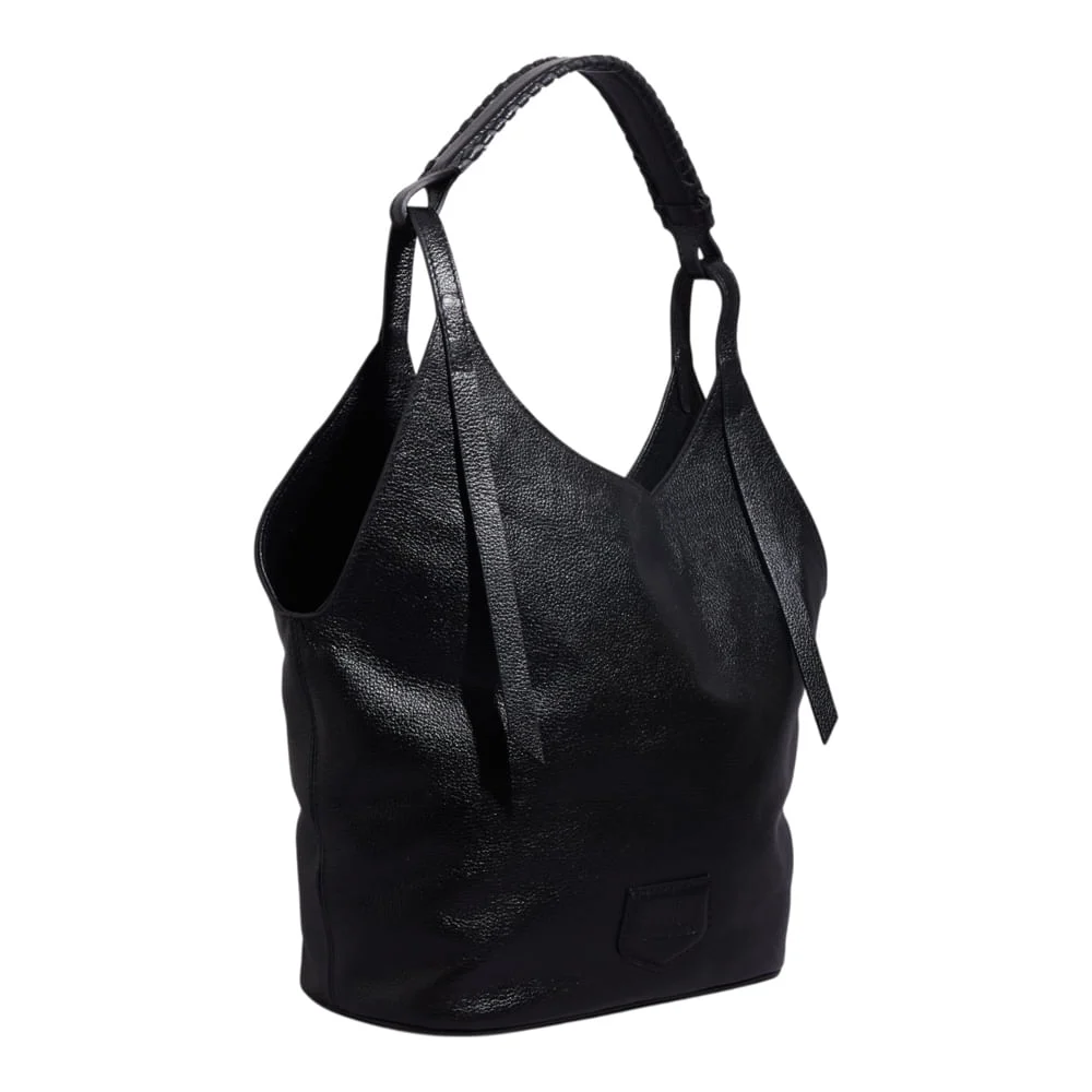 Bolsa G Couro Floater Preto - vista 2 de 3