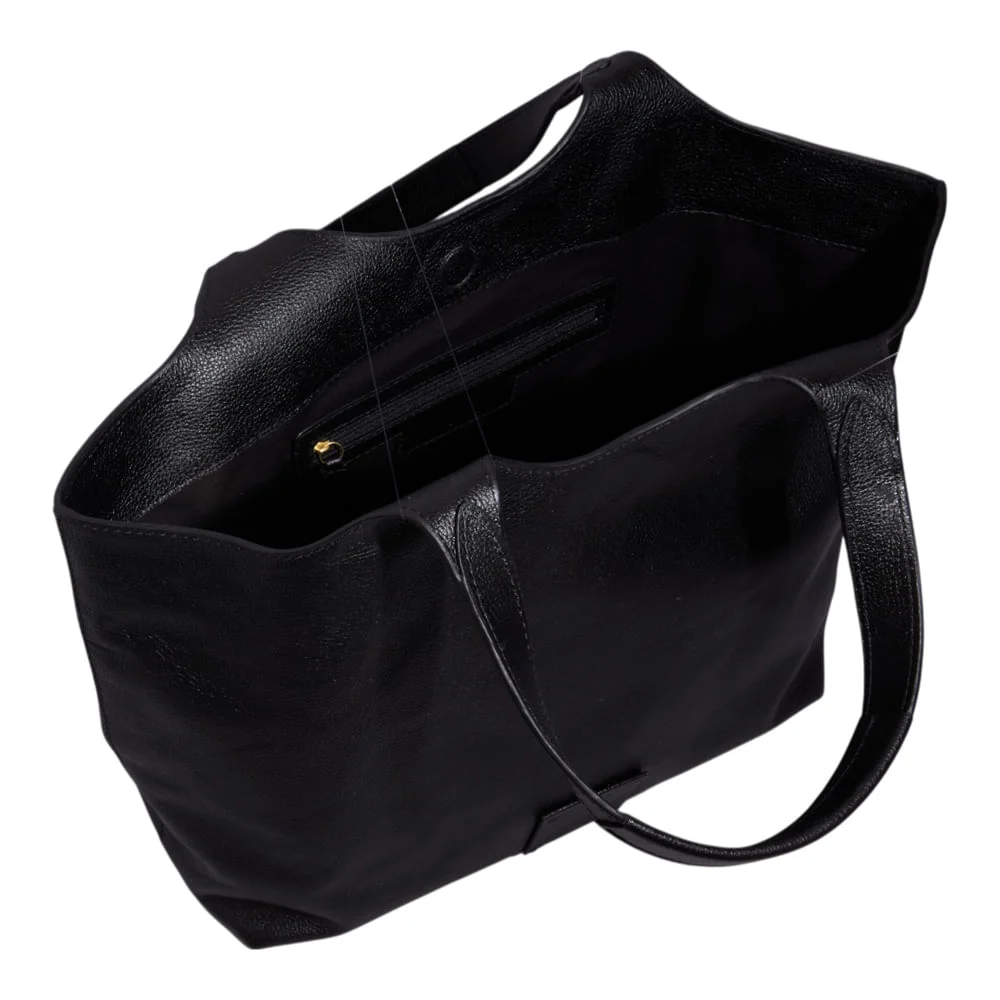Bolsa G Couro Floater Preto - vista 3 de 3