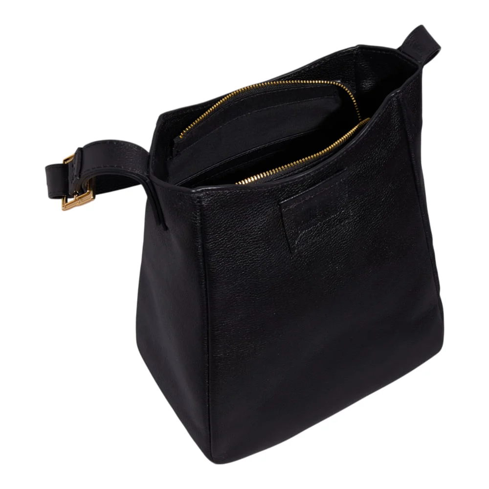 Bolsa G Couro Floater Preto - vista 3 de 3