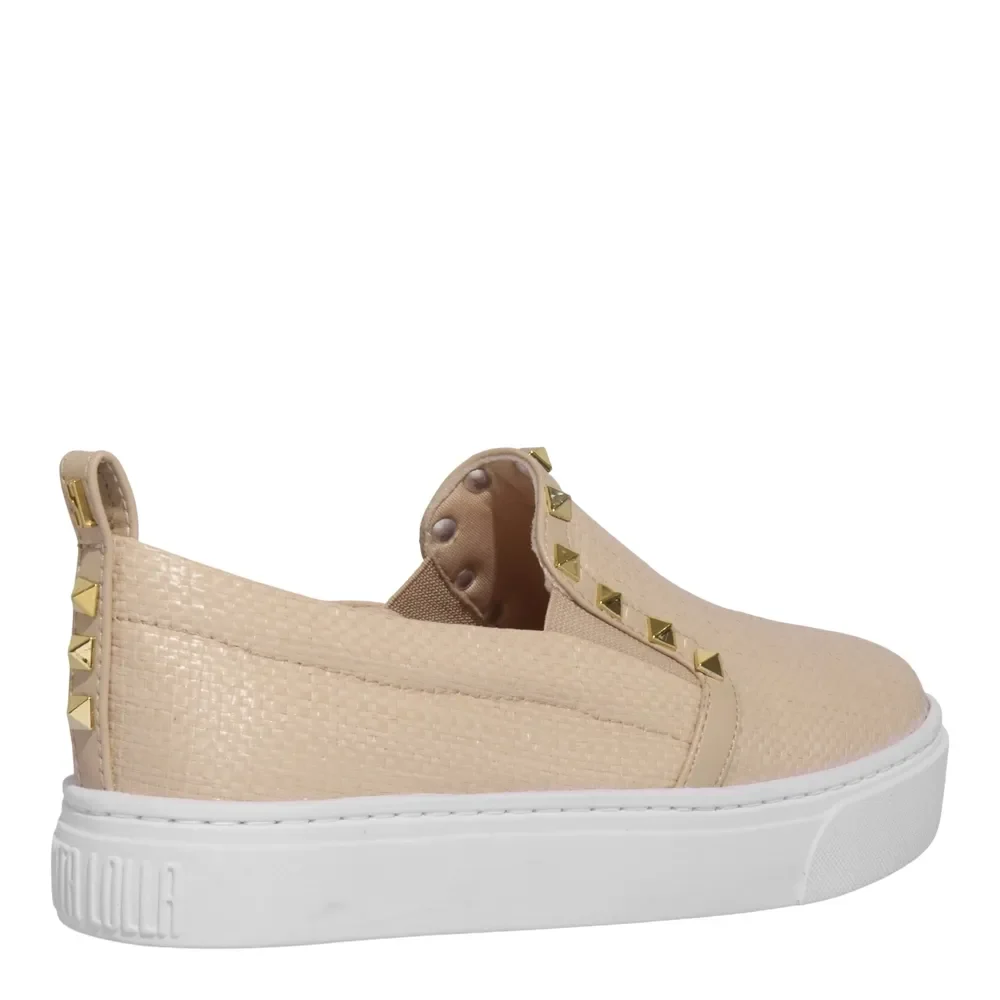 Tênis Slip On Bico Redondo Dourado - vista 3 de 4
